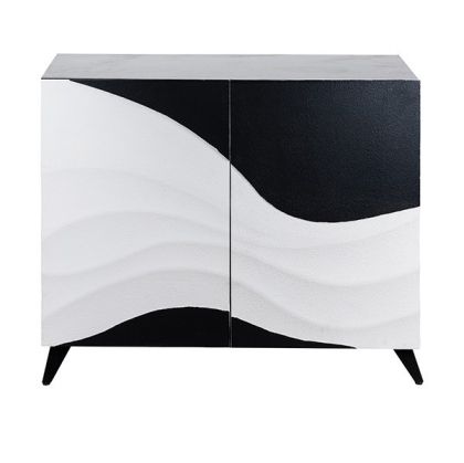 Дървен шкаф бял - черен 100x40x86см