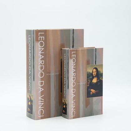 Дървена кутия-книга S/2, кафява - черна, 27x18x7см / 21x13x5см