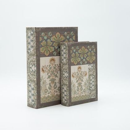 Дървена кутия-книга S/2, кафява, 30x21x7см / 24x16x5см