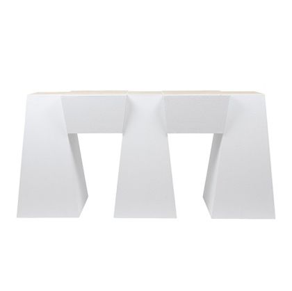 Дървена холна маса, бяла, 140x45x78см