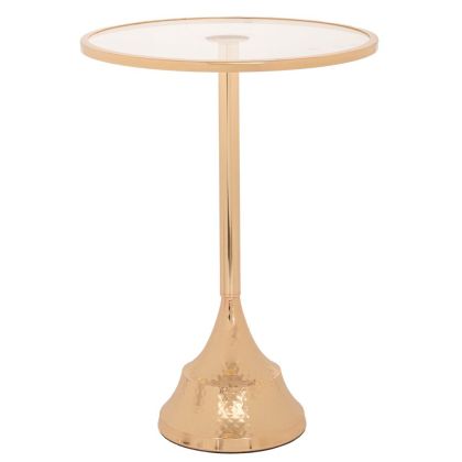 ЗЛАТИСТА МЕТАЛНА МАСА СЪС СТЪКЛЕНА ПОВЪРХНОСТ D35X47CM