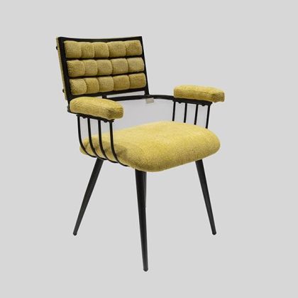 Кадифен стол кафяв 60x67x49x87.5см