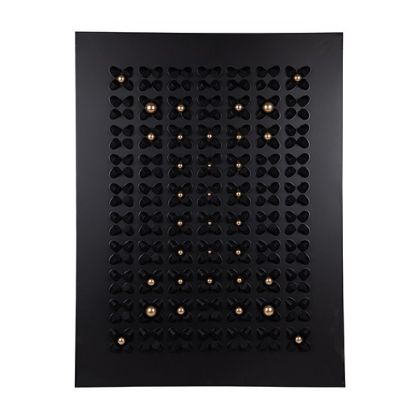 Картина цветя с топки черно-златно 90x3.5x120см