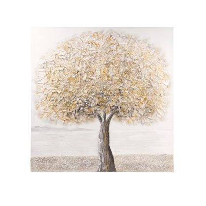 Картина дърво кафяво-бежово 100x3x100см
