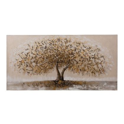 Картина дърво кафяво-бежово-бяло 120x3x60см