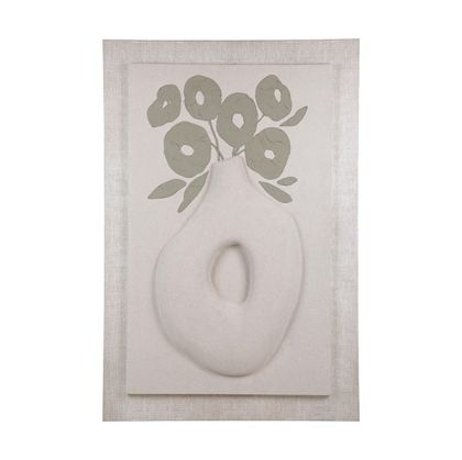 Картина платно ваза бежова - светло зелена 80x120см