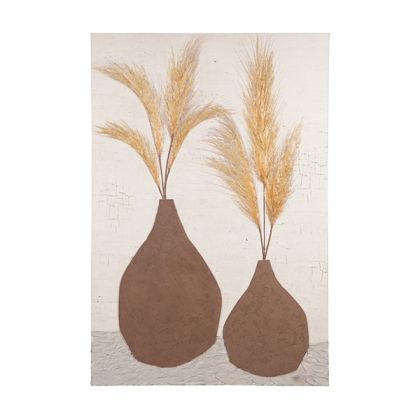 Картина платно ваза с пшенично кафяво - бежово 80x120см
