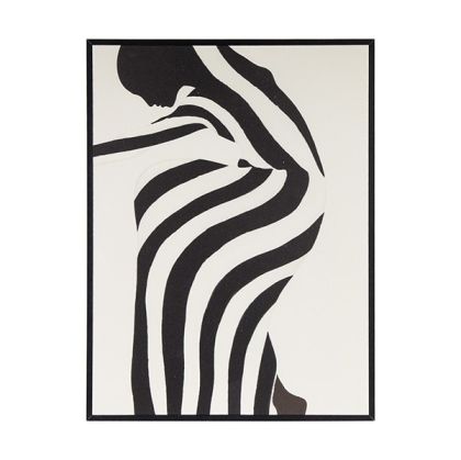 Картина платно женски ляв профил с рокля бяло-черно 30x2x40см