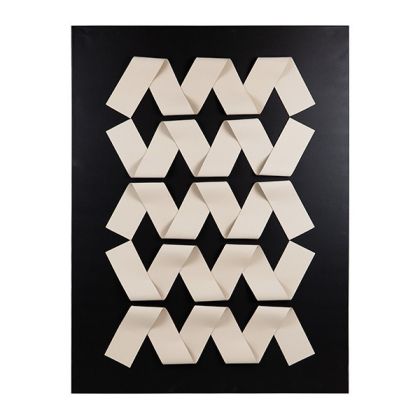 Картина платно с бели линии, черно 90x3.5x120см