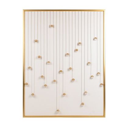 Картина платно, бяло - златно, 90x3.5x120см