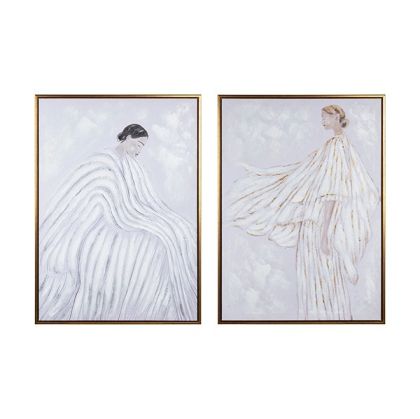 Картина с рамка, женска, бяла, 50x70 см