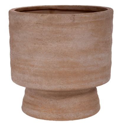 КАФЯВО-ЗЛАТИСТА КРЪГЛА КЕРАМИЧНА САКСИЯ 14X14X14 СМ