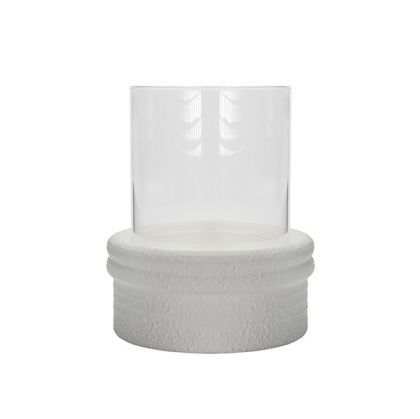 Керамичен свещник бял 16.5x16.5x18см