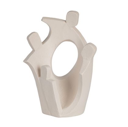 Керамична скулптура с фигури бежова 18.6x11.8x27см