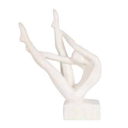 Керамична човешка скулптура бяла 7x19x26см