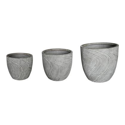 КОМПЛЕКТ САКСИИ ANTHEA ОТ 3 КЕРАМИЧНИ ЧАСТИ В СИВ ЦВЯТ