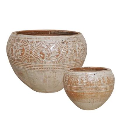 Комплект саксии Cream Antique/2 кръгли бордюри д: 71x50, ш: 45x34 см 6/палитра