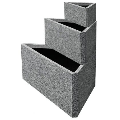 Комплект саксии от влакниста глина/3 сиви триъгълници от пясъчник - 1/kib