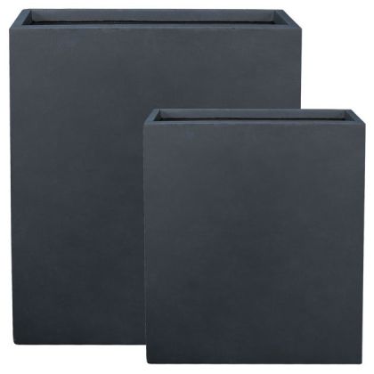 Комплект саксии с влакни дървесини/2 антрацит високи правоъгълни д: 80x30x92/78x28x1/60см, ш: 60x22x72/58x20x1см/40см