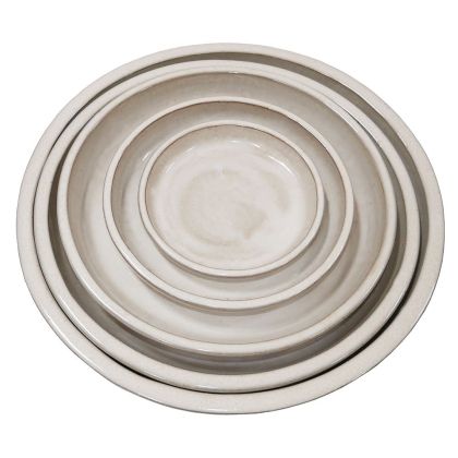 Комплект/5 кръгли чинии с крем - Xs:φ14.5x2, S:φ20x2.5, M:φ23x3.4, L:φ30.5x4.5, Xl:φ35.5x4.5см