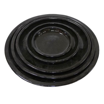 Комплект/5 черни кръгли чинии - Xs:φ14.5x2, S:φ20x2.5, M:φ23x3.4, L:φ30.5x4.5, Xl:φ35.5x4.5см