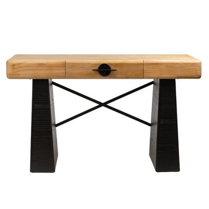 Конзола Mdf - металик черен - натурален 120x40x72см