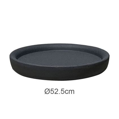 Кръгла глинена чиния антрацит гранит за саксия - Φ52.5x4.5см 5/кутия