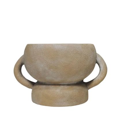 Кръгла кафява антична саксия с дръжка и основа - 20x12.5 см 8 бр./кутия