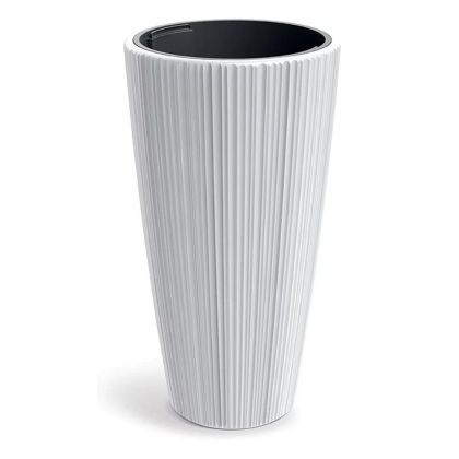 КРЪГЛА ПЛАСТМАСОВА САКСИЯ ORO, БЯЛА, 40X73 СМ