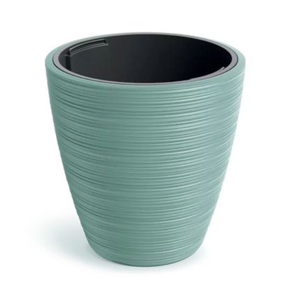КРЪГЛА ПЛАСТМАСОВА САКСИЯ VENA, ТЪМНО ЗЕЛЕНА, 30X30 СМ