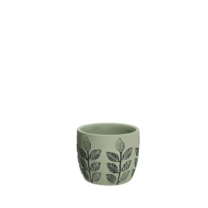 Кръгла саксия с маслени/черни листа - Φ10x9см 2/36 кутийки