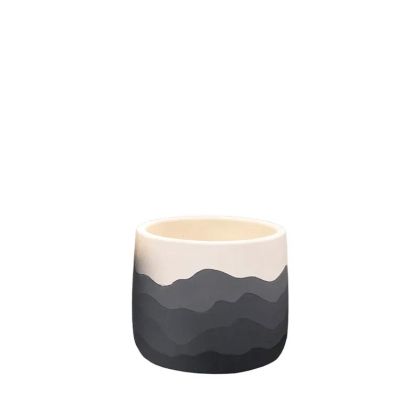 Кръгла саксия сива омбре с планински модел - Φ11.2x9.7см 2/18куб