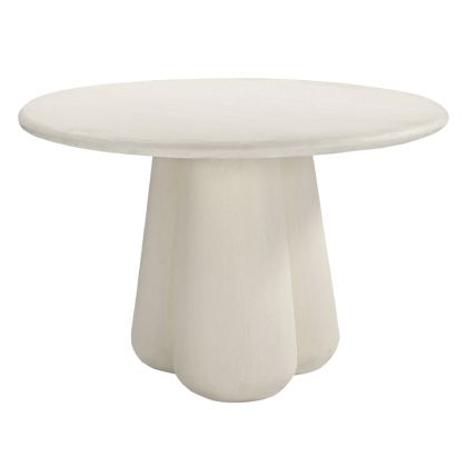 Кръгла трапезарна маса Nayu Hm6583.02 бежова фибро цимент Φ120x75hcm.