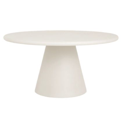 Кръгла трапезарна маса Raiko Hm6573.02 бежова фибро цимент Φ130x75hcm