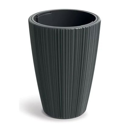 КРЪГЛА ТЪМНОСИВА ПЛАСТМАСОВА САКСИЯ ORO D40X55 СМ