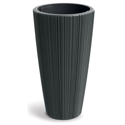 КРЪГЛА ТЪМНОСИВА ПЛАСТМАСОВА САКСИЯ ORO D40X73 СМ