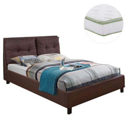 Легло с матрак Billie Hm21284.01 кафяв плат за матрак 160x200см