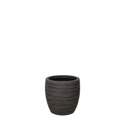 Малка саксия от фибърклей с цветя и кафяв праскален размер - Φ25x25см