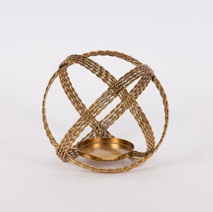 Метален златен свещник 22.5x11x19.5см