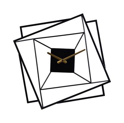 МЕТАЛЕН СТЕНЕН ЧАСОВНИК ЧЕРЕН 45X4X45СМ