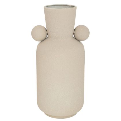 МЕТАЛНА ВАЗА В КРЕМАВ ЦВЯТ 15X15X34,5 СМ
