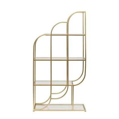 Метална етажерка, златист, 76х28х142см