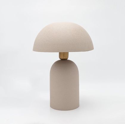 Метална настолна лампа светло сива 26x26x37см