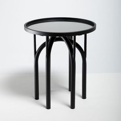 Метална помощна маса с черен метален плот 40x40x55см