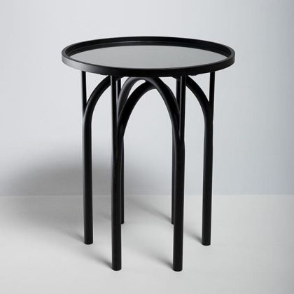 Метална помощна маса с черен метален плот 45x45x55см