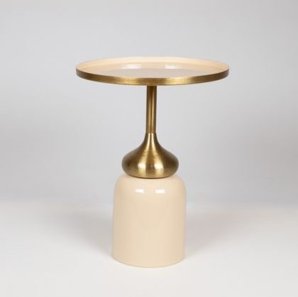 Метална помощна маса, златисто цвят, 46x46x60 см