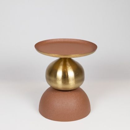 Метална помощна маса, златисто цвят, 50x50x46 см