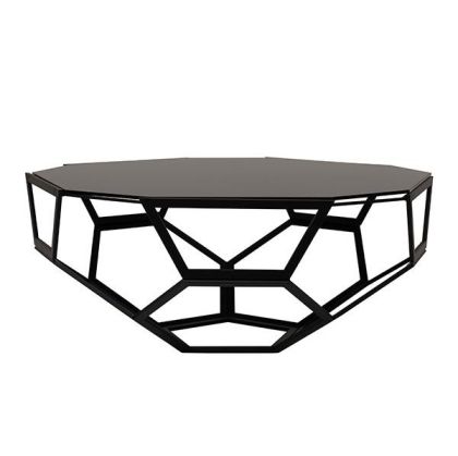 Метална помощна маса, черна 96х96х40см