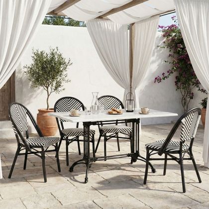 Мраморна маса Zosal с чугун в бяло-черен нюанс 110x70x71.8см