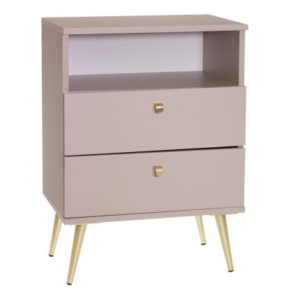 НОЩНО ШКАФЧЕ БЕЖОВО СТОЛИК 50X34X69СМ